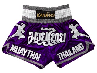 Spodenki Muay Thai Kickboxingu Kanong : KNS-133-Fioletowy