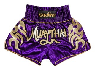 Spodenki Muay Thai Kickboxingu Kanong : KNS-134-Fioletowy