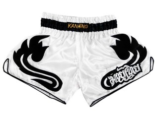 Spodenki Kickboxingu Muay Thai Retro KANONG : KNSRTO-209-Biały