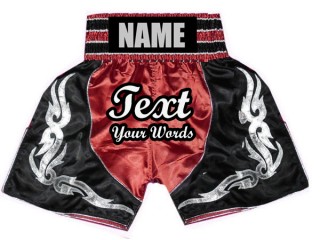 Personalizowane Spodenki do Bokserskie : KNBSH-024-Czerwony-Czarny