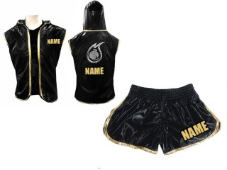 Zestaw do kickboxingu Bluzy + Spodenki Bokserskie Damskie Kanong : Czarny