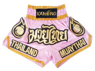 Spodenki Muay Thai Kickboxingu dla dzieci Kanong : KNS-118-Różowy-K