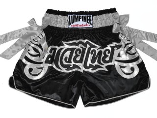 Spodenki Muay Thai dla Dzieci LUMPINEE : LUM-051-Czarny-Srebro-K