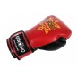Prawdziwe skórzane rękawiczki Muay Thai Kanong : Czerwony/Czarny