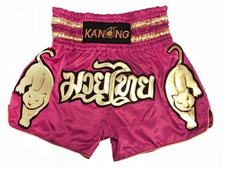 Spodenki Muay Thai Kanong : KNS-135-ciemno Różowy