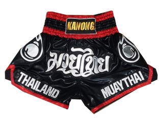 Spodenki Muay Thai Kickboxingu Kanong : KNS-118-Czarny