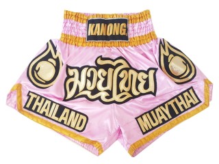 Spodenki Muay Thai Kickboxingu Kanong : KNS-118-Różowy