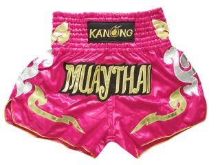 Spodenki Muay Thai Kickboxingu Kanong : KNS-126-ciemno Różowy
