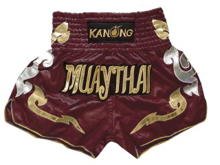 Spodenki Muay Thai Kickboxingu Kanong : KNS-126-Kasztanowaty