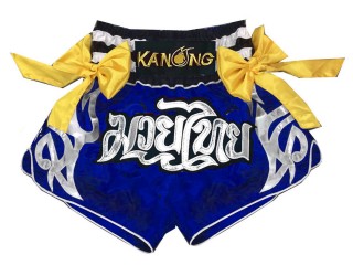 Spodenki Muay Thai Kickboxingu Kanong : KNS-127-Niebieski