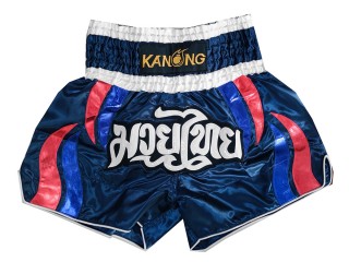 Spodenki Muay Thai Kanong : KNS-138-Ciemnoniebieski