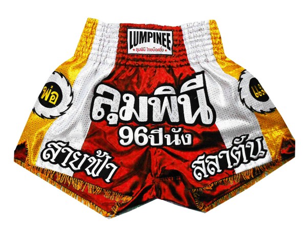 Spodenki Muay Thai Męskie Lumpinee : LUM-001-Czerwony