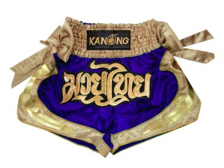 Spodenki Muay Thai Kickboxingu Kanong : KNS-132-Niebieski