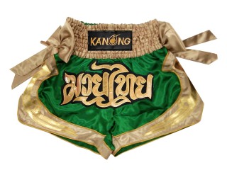 Spodenki Muay Thai Kickboxingu Kanong : KNS-132-Zielony